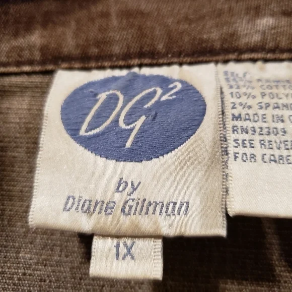 DG2 by Diane Gilman brown denim jacket with bling - Picture 7 of 11